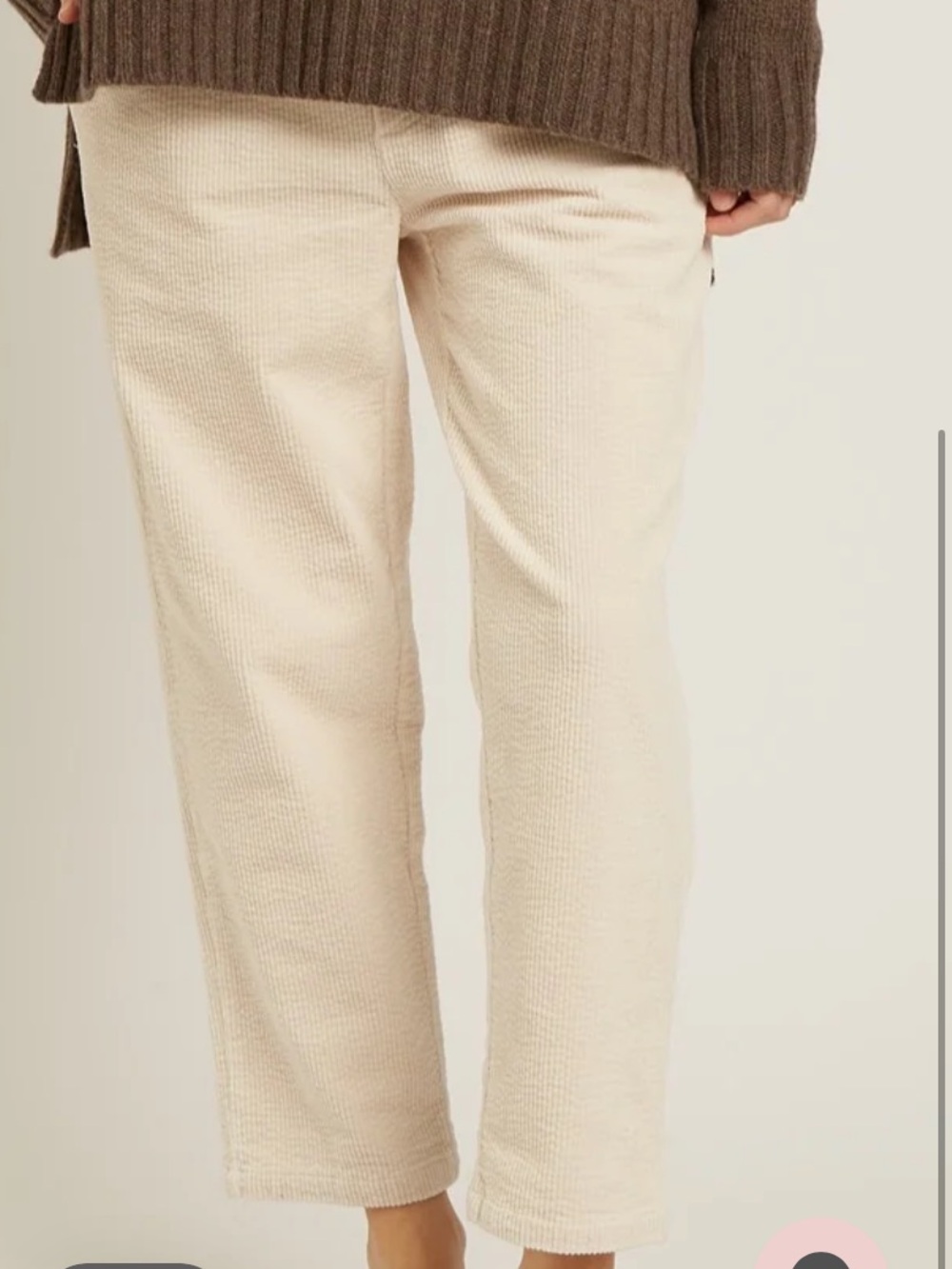 Naif Montreal Off-White Corduroy Pants Trousers Size M